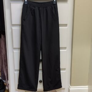 Athleta Girl Black Lined Track Pants, Size M (8-10), Like New